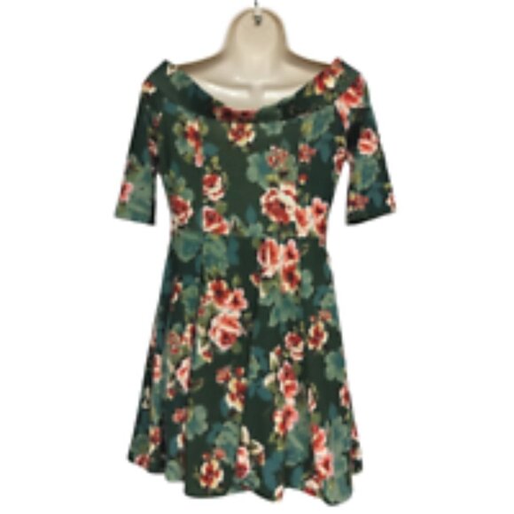 Haute Monde Sheath Dress Green Orange Floral Medium - Picture 3 of 6